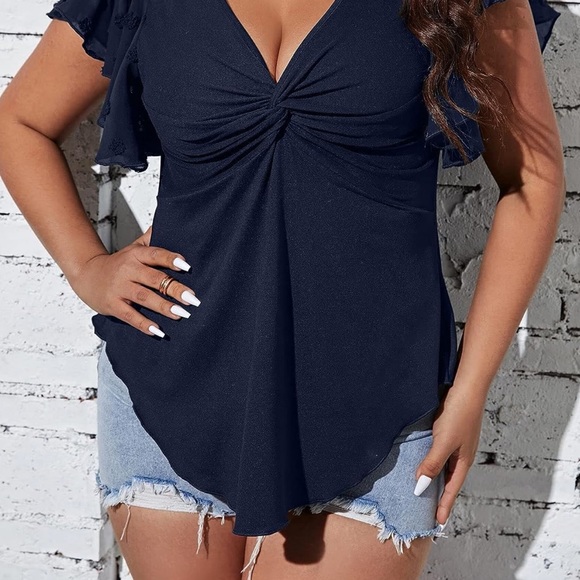 3X-Large Plus , Solid Navy Blue - Picture 2 of 5